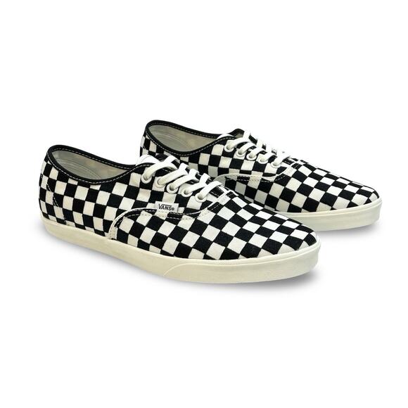 Vans Authentic Lowpro Embroidered Black Check Sneakers Women 9.5 / Men 8 Rare - Picture 5 of 8